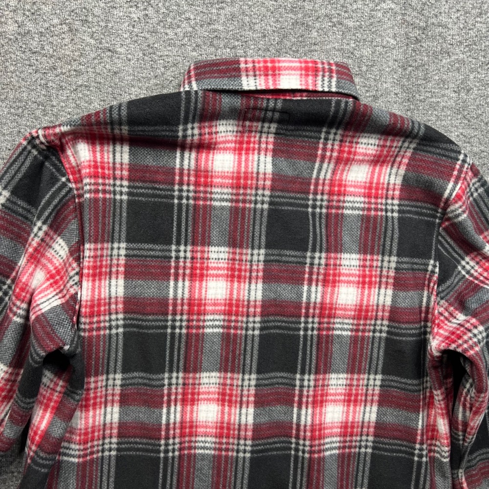 Wrangler Fleece Shirt Mens Medium Red Black Plaid Authentics Long Sleeve Button - Picture 13 of 16